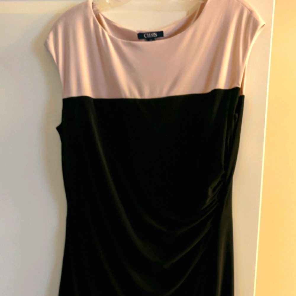 Elegant Chaps Black and blush pink dress